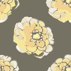 soft yellow floral dot