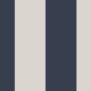 2” Vertical Stripe, Dark Navy and Taupe