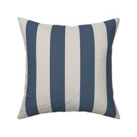 2” Medium Navy and Taupe Vertical Stripes