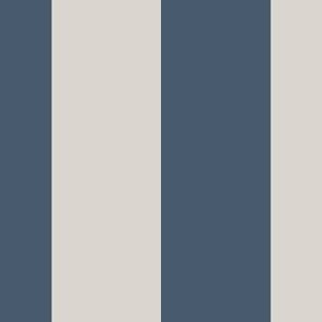 2” Medium Navy and Taupe Vertical Stripes
