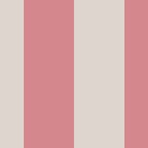 2” Begonia Pink and Taupe Vertical Stripes 