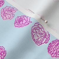 Floral Stripes Pink and Blue