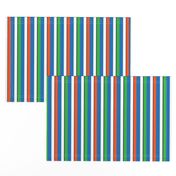 Stripes of Blue, Orange, Green/Small Scale/~3" repeats