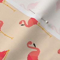 Bright Pink Preppy Flamingos on Ivory