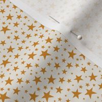 Mini Scale // Star Print - Golden Yellow Stars on Cream White / Hand-drawn Star Pattern