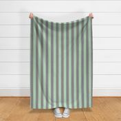 2” Mint Green and Grey Vertical Stripes