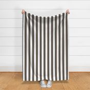 2” Velvet Brown and White Vertical Stripes
