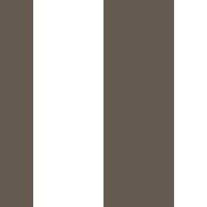 2” Velvet Brown and White Vertical Stripes
