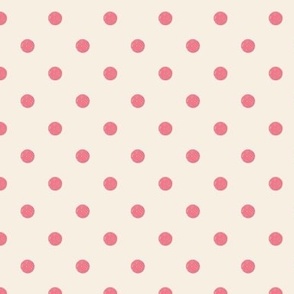 Hand drawn crayon textured polka dot 1.5in cream