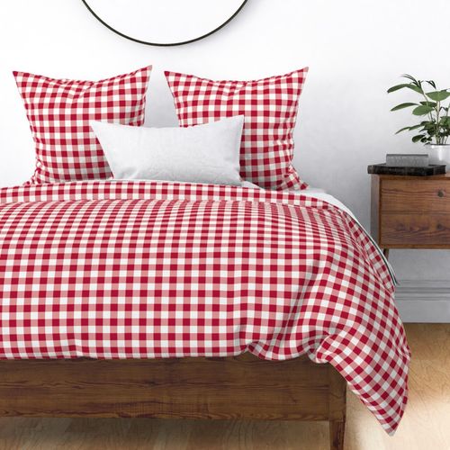 GINGHAM (one inch squares) Red (Pantone Jalapeno Red)