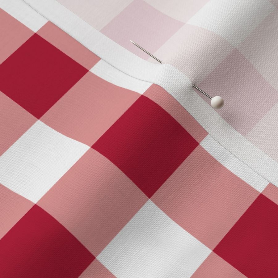 GINGHAM (one inch squares) Red (Pantone Jalapeno Red)