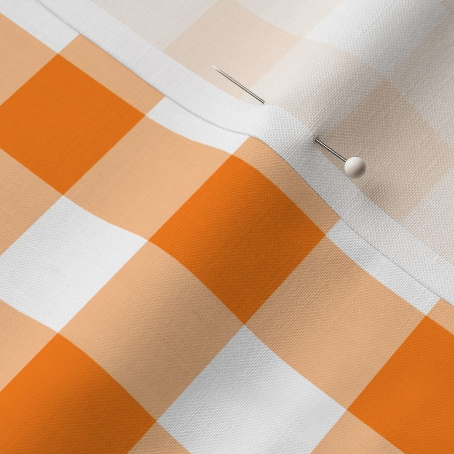 GINGHAM (one inch squares) Orange (Pantone Tangelo)