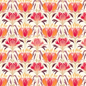 Autumnal Bloom - Soft Pink & Yellow Floral Pattern