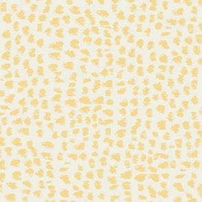 hand drawn pastel spot polka dot in sunny yellow off white for neutral nursery