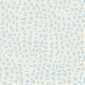 hand drawn pastel spot polka dot in sky blue off white