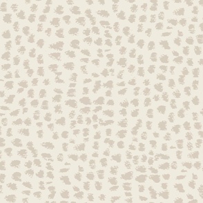 hand drawn pastel spot polka dots in ecru stone and off white