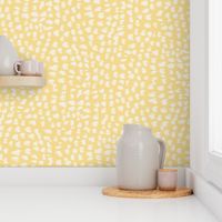 hand drawn pastel spot polka dot in sunny yellow off white