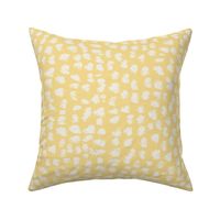 hand drawn pastel spot polka dot in sunny yellow off white