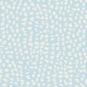 hand drawn pastel spot polka dot in light sky blue off white