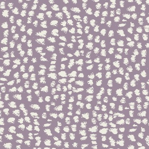 hand drawn pastel spot polka dots in hazy purple lilac and off white