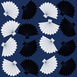 Seashells - blue, black, white