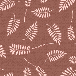 Pink Brown Winter Garden Fern Florals