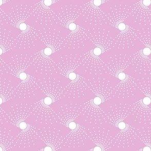 White pattern on a pink background. Simple two-color pattern.