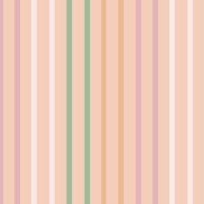 Summer Stripe in peach, pink & green