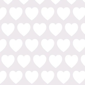 Big heart shapes nursery pattern - white on soft pink-grey