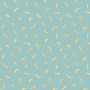Tossed bananas 2x2 teal
