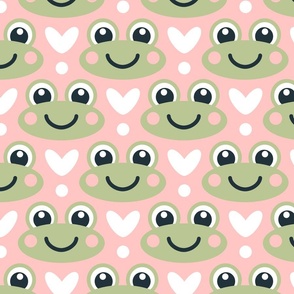 Cute frog pattern pink