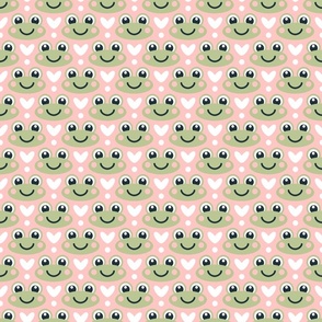 Cute frog pattern pink - small