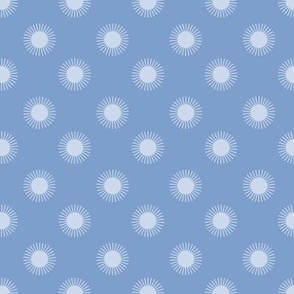 517 - Sailor Sun  in dusty sky blues for kids apparel, nursery decor, children's curtains and wallpaper.