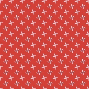 519 - small scale pinwheels in tangerine coral red and pale grey for kids apparel, nursery decor, children's curtains and wallpaper.