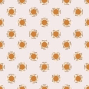 517 - sailor suns in golden mustard yellow and warm white - for nursery wallpaper and bed linen, kids apparel, cute curtains and quilt backing