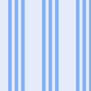 520 - large scale classic Triple pinstripe in cornflower blue  - ahoy sailor collection - for masculine  wallpaper, duvet covers, curtains, pajamas, duster coats, loungewear, coastal table cloths and runners 