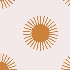 517 - large scale sailor suns in golden mustard yellow and warm white - for nursery wallpaper and bed linen, kids apparel, cute curtains and quilt backing