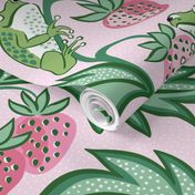 strawberry frogs/pink and green/large