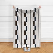 Japandi geometric vertical stripes white textured - large scale