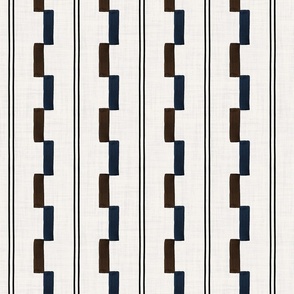 Japandi geometric vertical stripes white textured - medium scale
