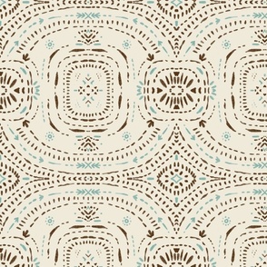 Ethereal Symmetry | Light beige, dark brown and teal