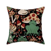 Leap Year Cute Frogs, Mushrooms (18" w repeat)