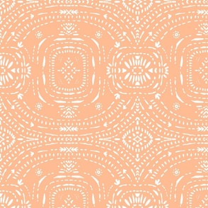 Ethereal Symmetry | Pantone peach fuzz and white