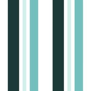 Callista~Stripe Teal and Forest Green