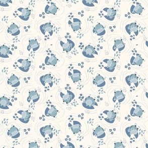 Enchanted Leap: Frolicsome Crayon Frog Fabric