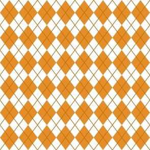 Orange And White Seamless Argyle Pattern
