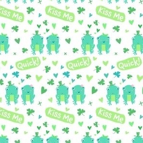 St Patricks Day Kiss Me Quick Green Frogs
