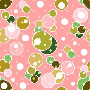beautiful olive green peas on a soft pink background