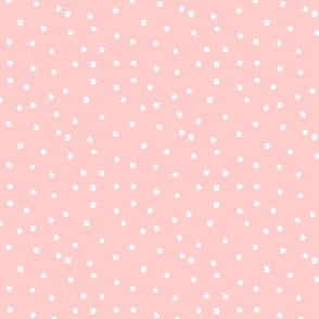 simple white florals on  pink- small