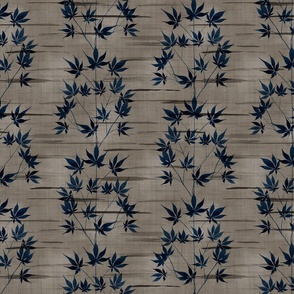 Japanese textured maple watercolor dark blue - medium scale